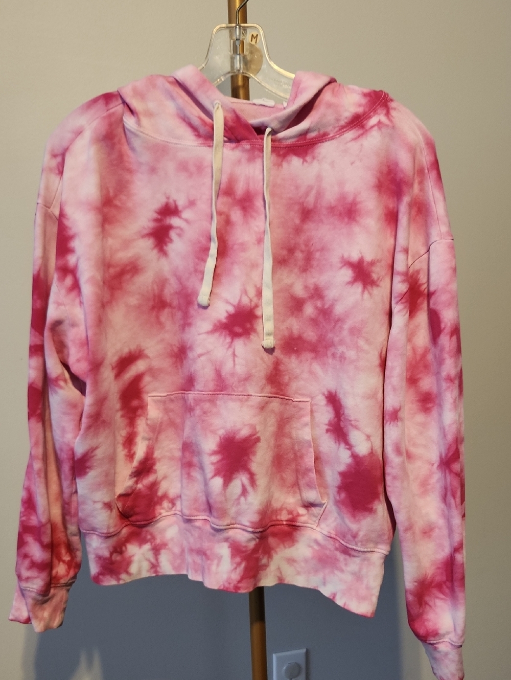 Tie-Dye Pink Hooded Sweatshirt